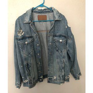 American Eagle Oversized Distressed Jean Jacket